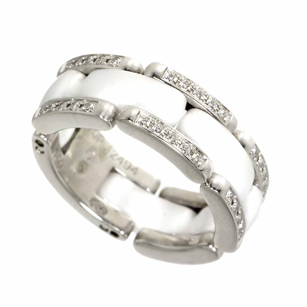 ULTRA MM Diamond Ring Ceramic 18K WG 750 Size50 5-5.25(US)