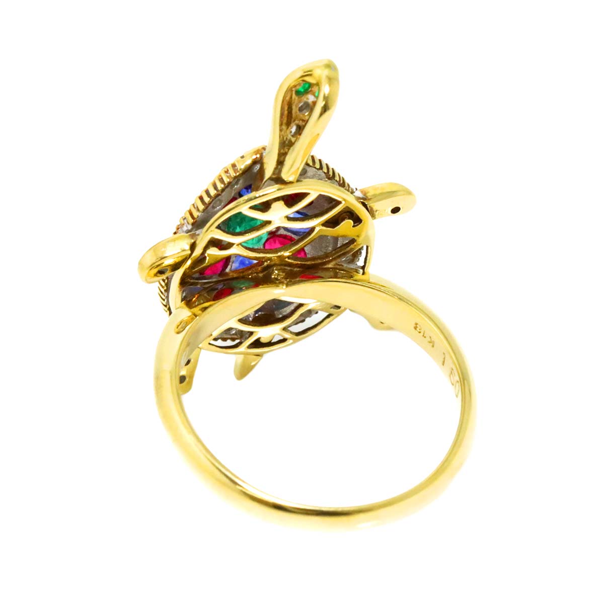 Multi Stone 1.50ct Diamond 0.24ct Ring 18K YG 750 Size6(US)