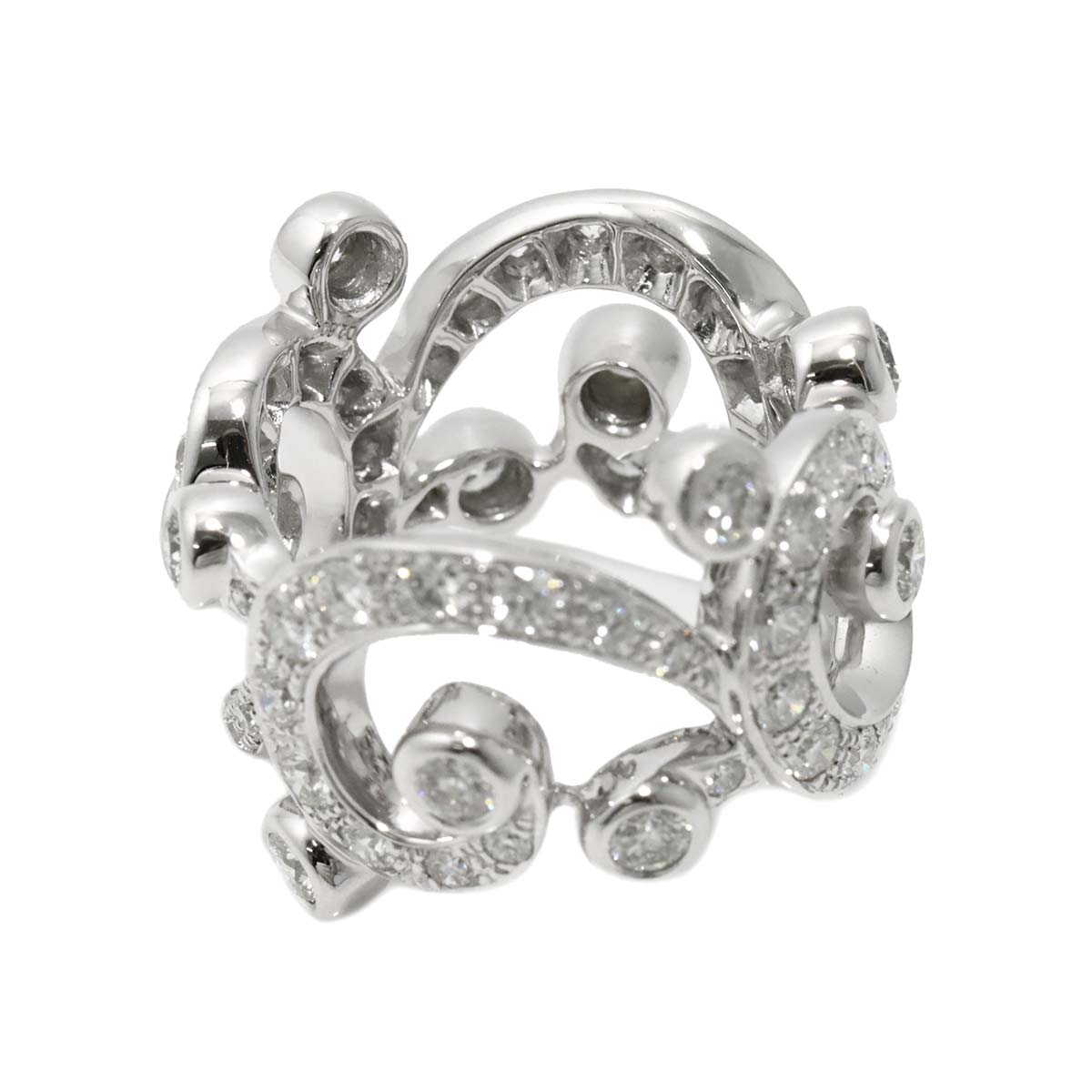 Diamond 2.60ct Ring 18K K18 WG White Gold size6(US)