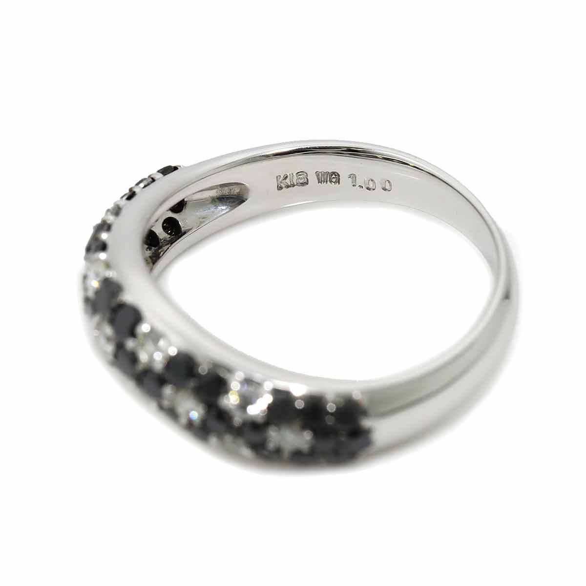 Diamond 1.00ct Ring 18K K18 WG White Gold size6.75(US)