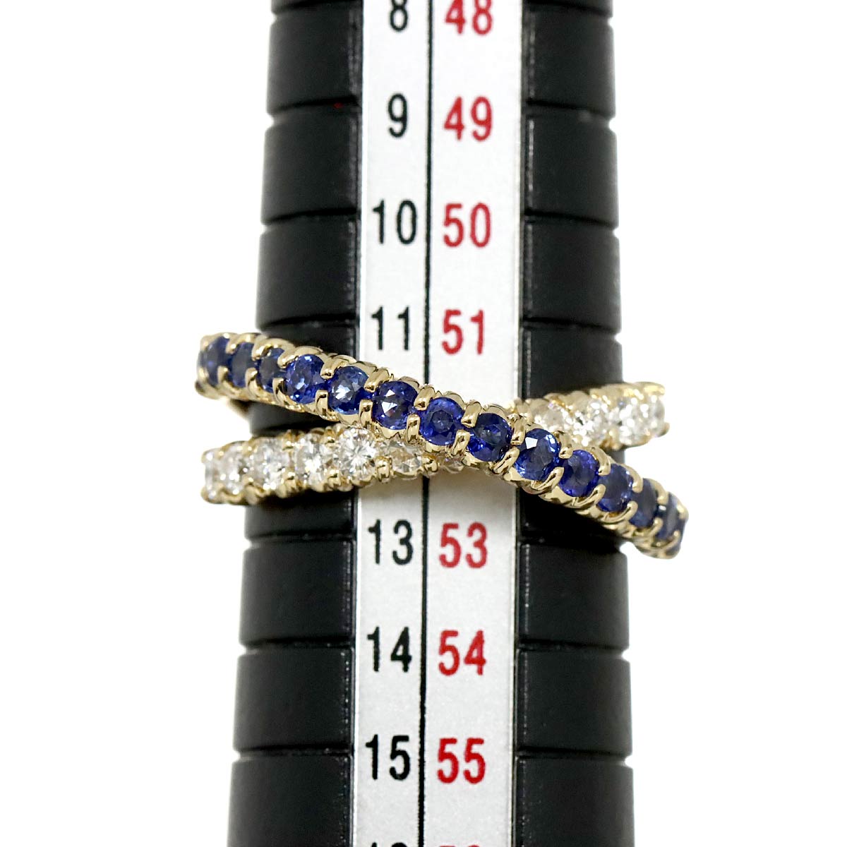 Sapphire 0.77ct Diamond 0.48ct Ring 18K YG 750 Size6(US)