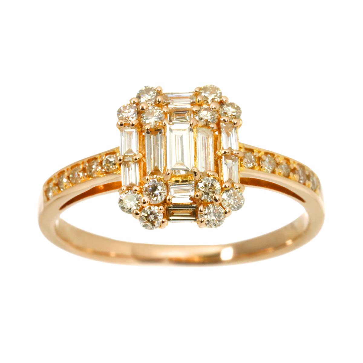 Diamond 0.50ct Ring 18K PG Pink Gold 750 Size5-5.25(US)