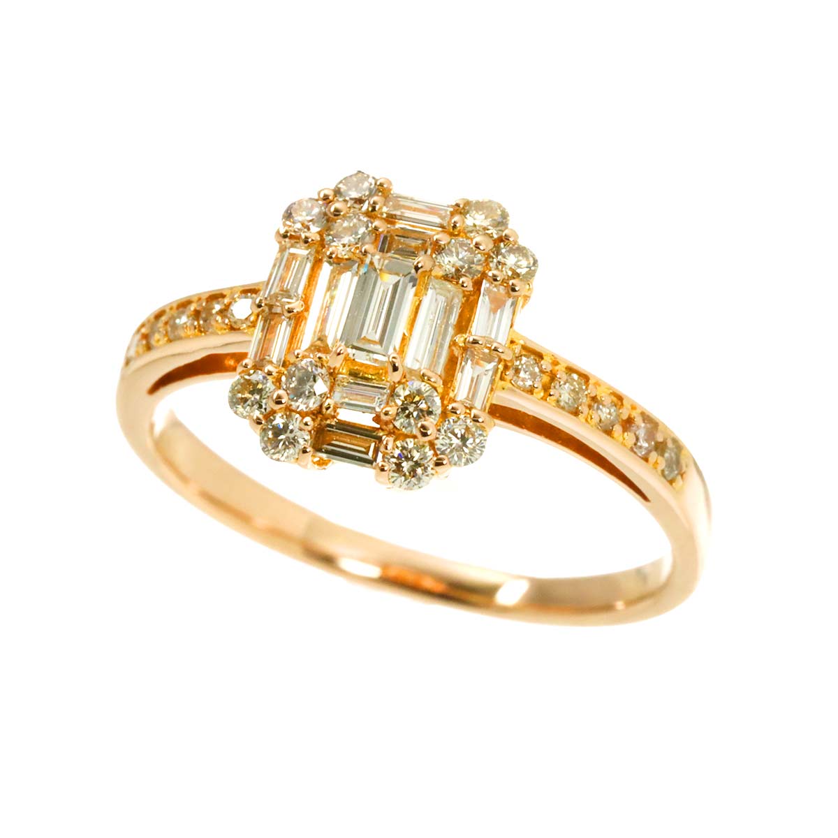 Diamond 0.50ct Ring 18K PG Pink Gold 750 Size5-5.25(US)