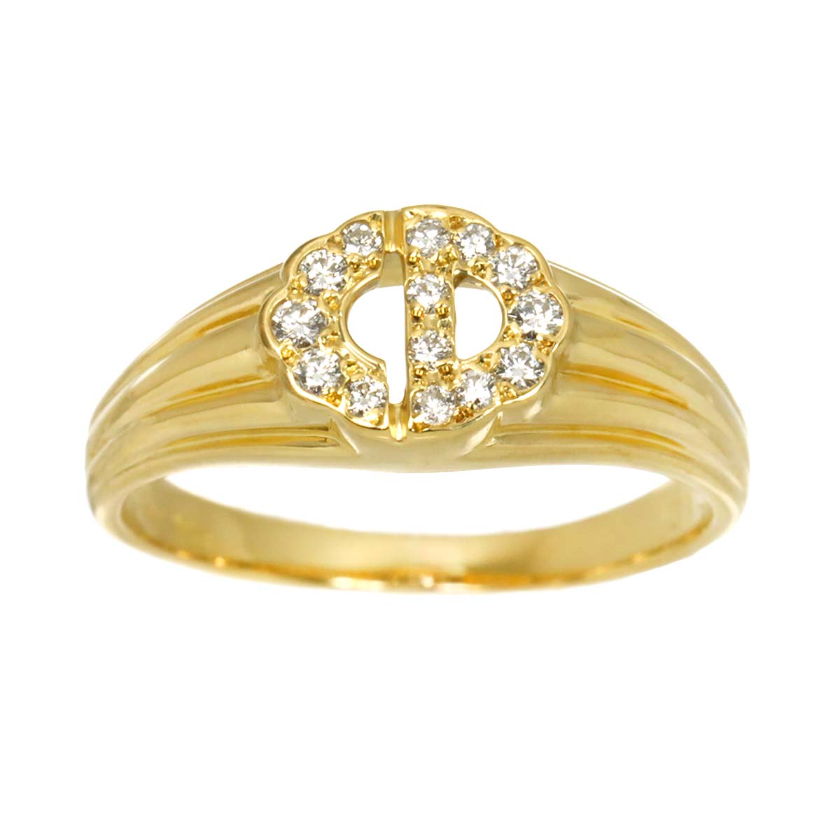 Diamond Ring 18K YG 750 size6-6.25(US)