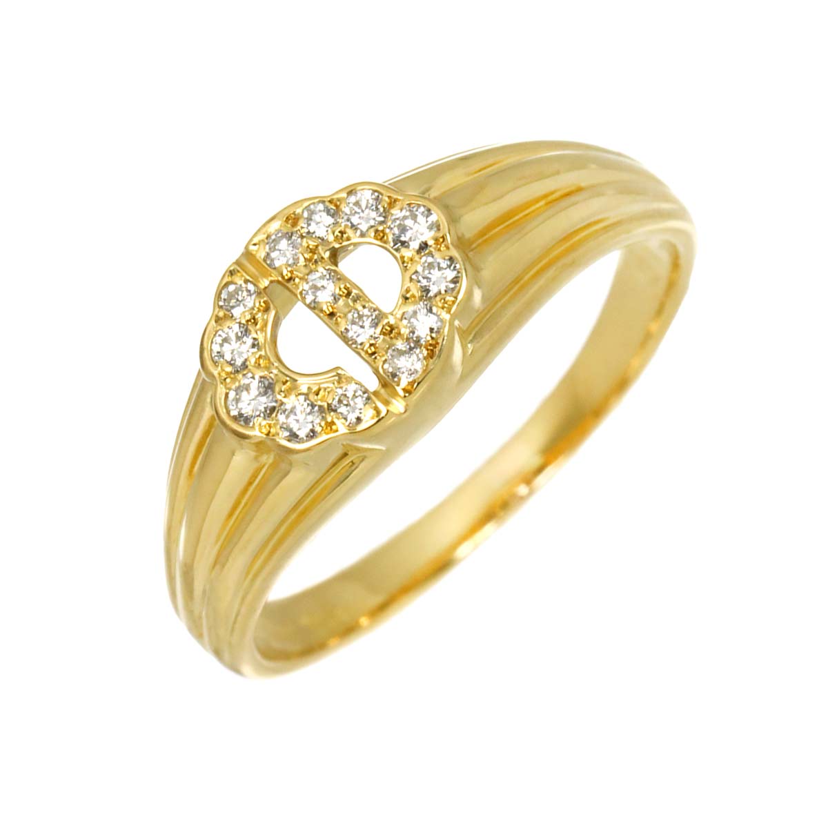 Diamond Ring 18K YG 750 size6-6.25(US)