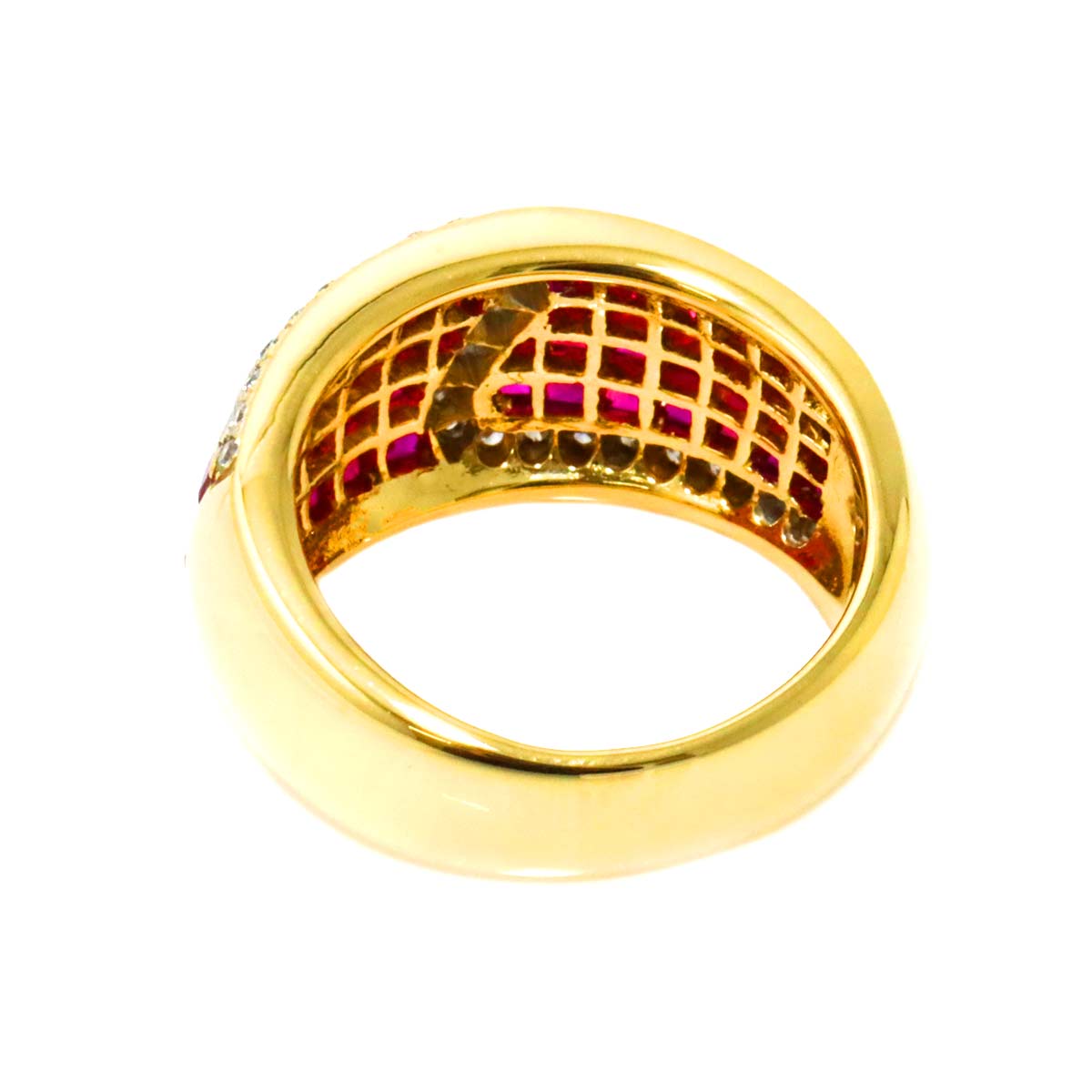 Ruby 5.05ct Diamond 0.18ct Ring 18K Yellow Gold 750 6.25-6.5(US)