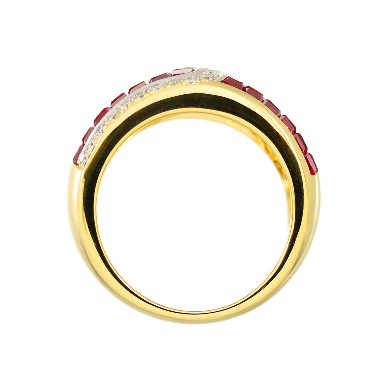 Ruby 5.05ct Diamond 0.18ct Ring 18K Yellow Gold 750 6.25-6.5(US)