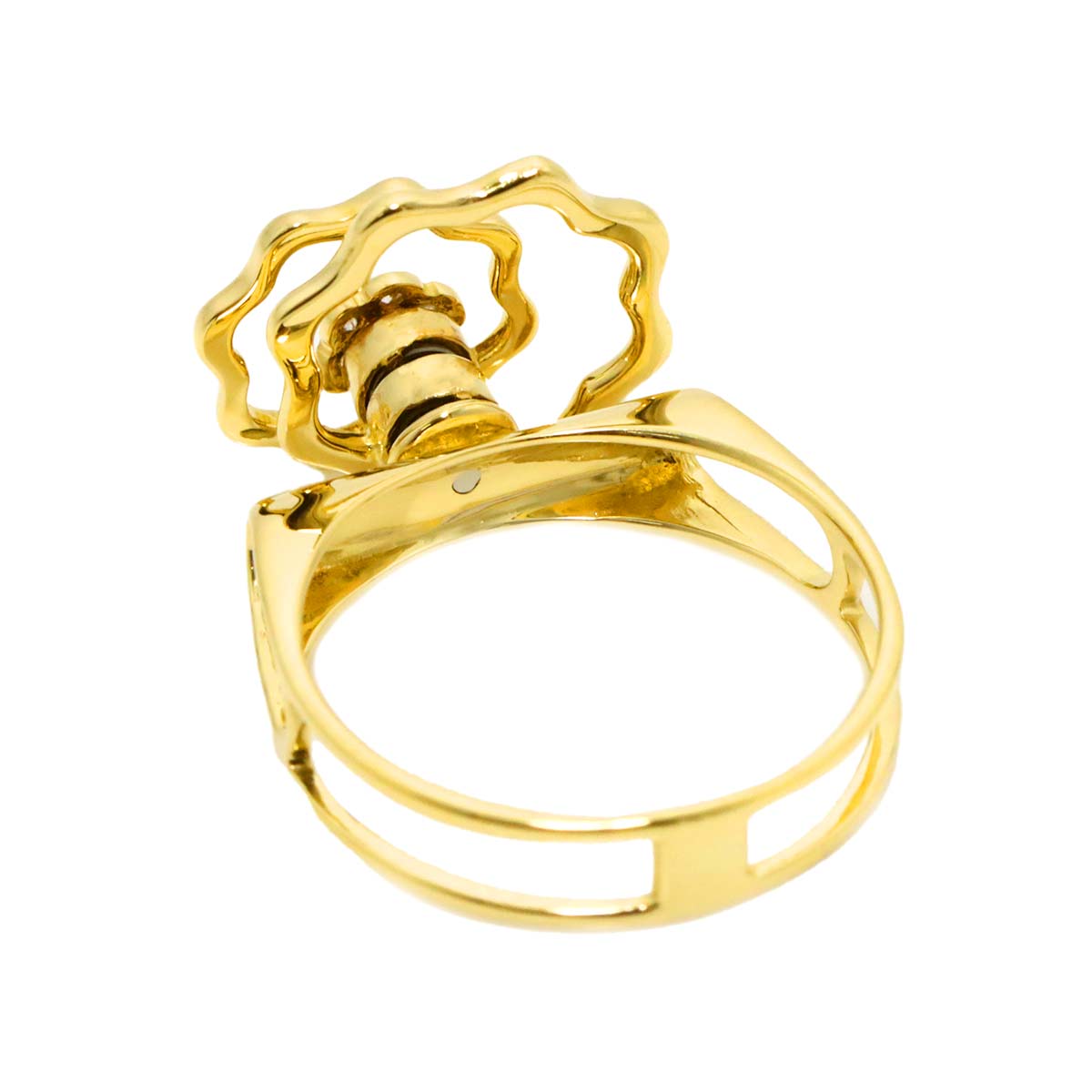 Diamond 0.05ct Ring 18K YG Yellow Gold 750 size6.25-6.5(US)