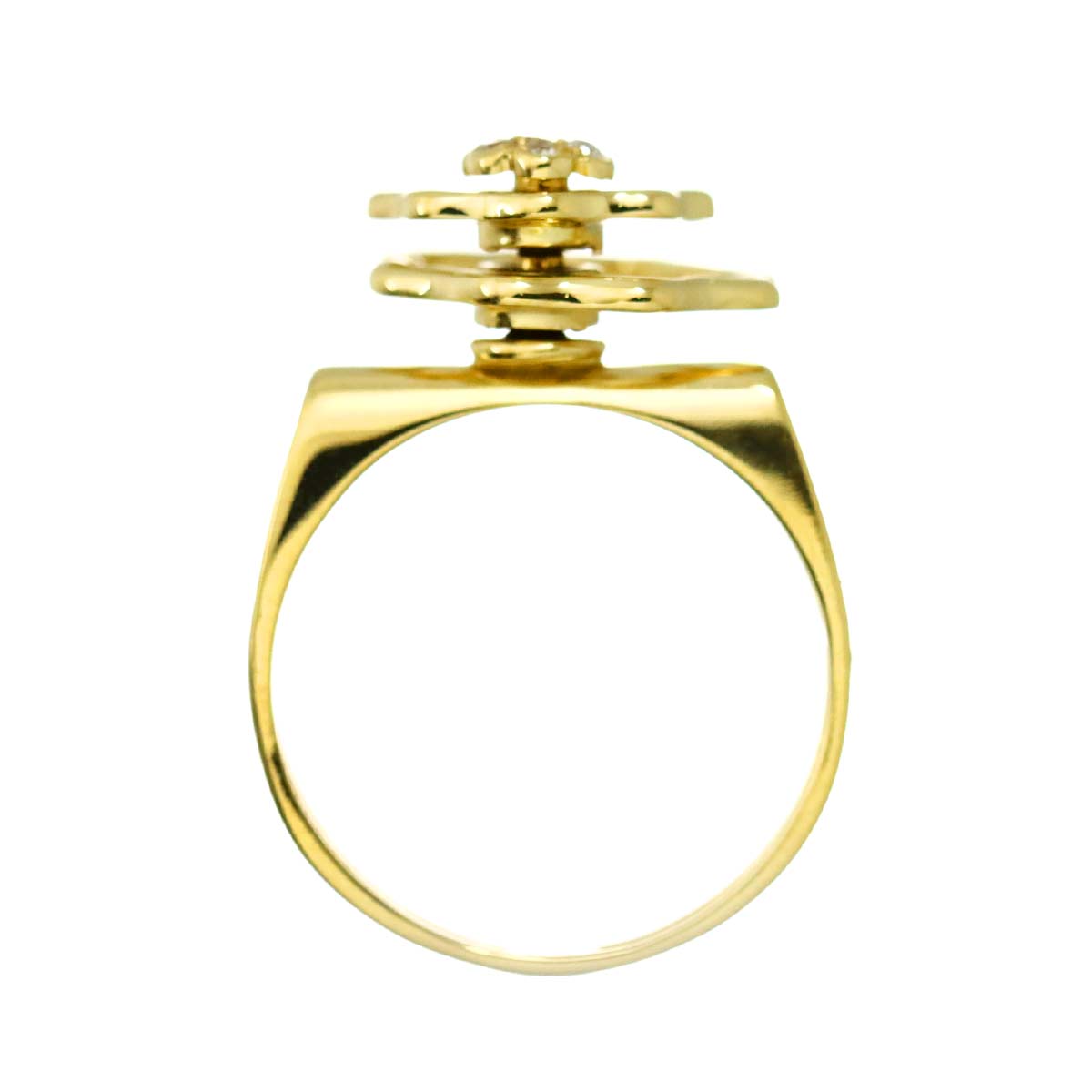 Diamond 0.05ct Ring 18K YG Yellow Gold 750 size6.25-6.5(US)