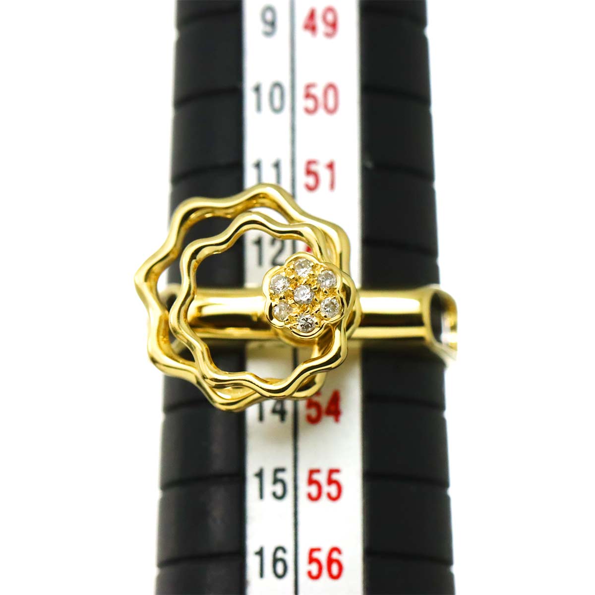 Diamond 0.05ct Ring 18K YG Yellow Gold 750 size6.25-6.5(US)