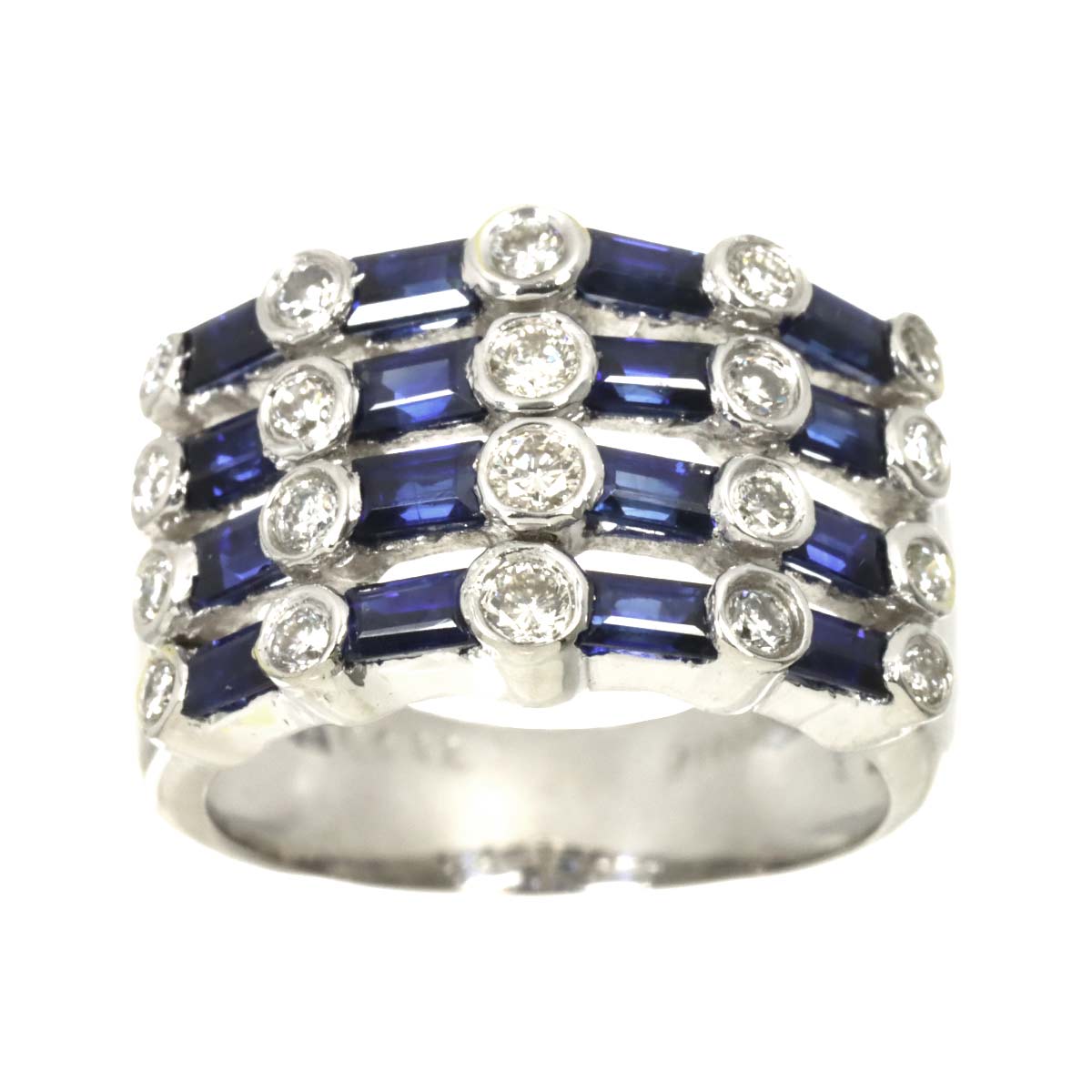 Sapphire 2.02ct Diamond 0.52ct Ring Pt Platinum size5.75-6(US)