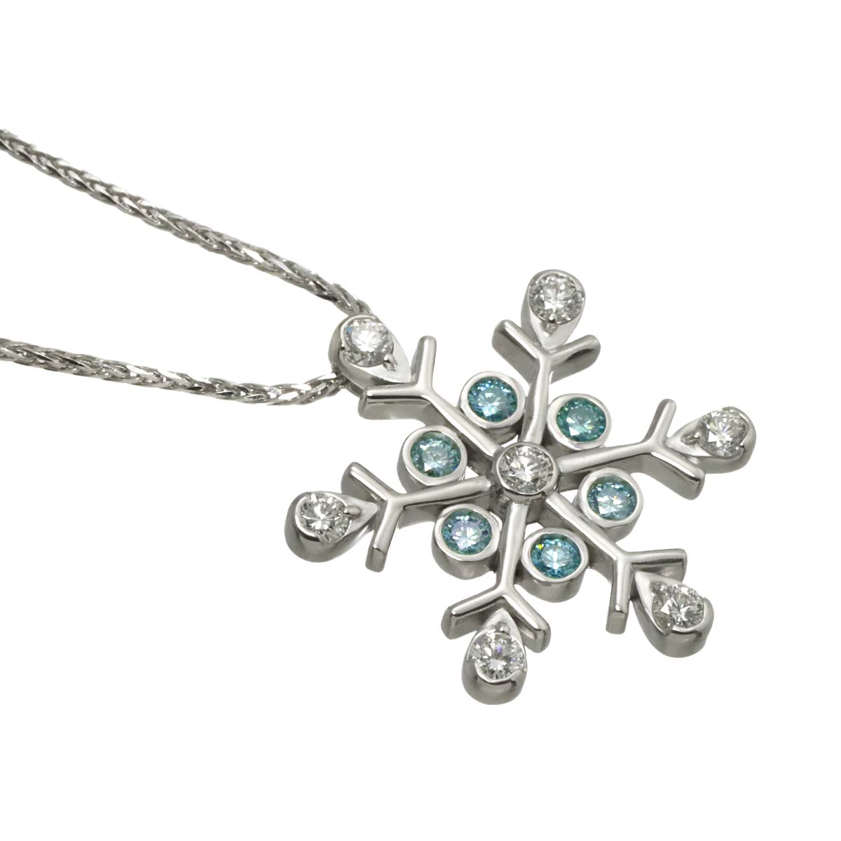 Diamond 1.00ct Necklace 18K WG White Gold 750