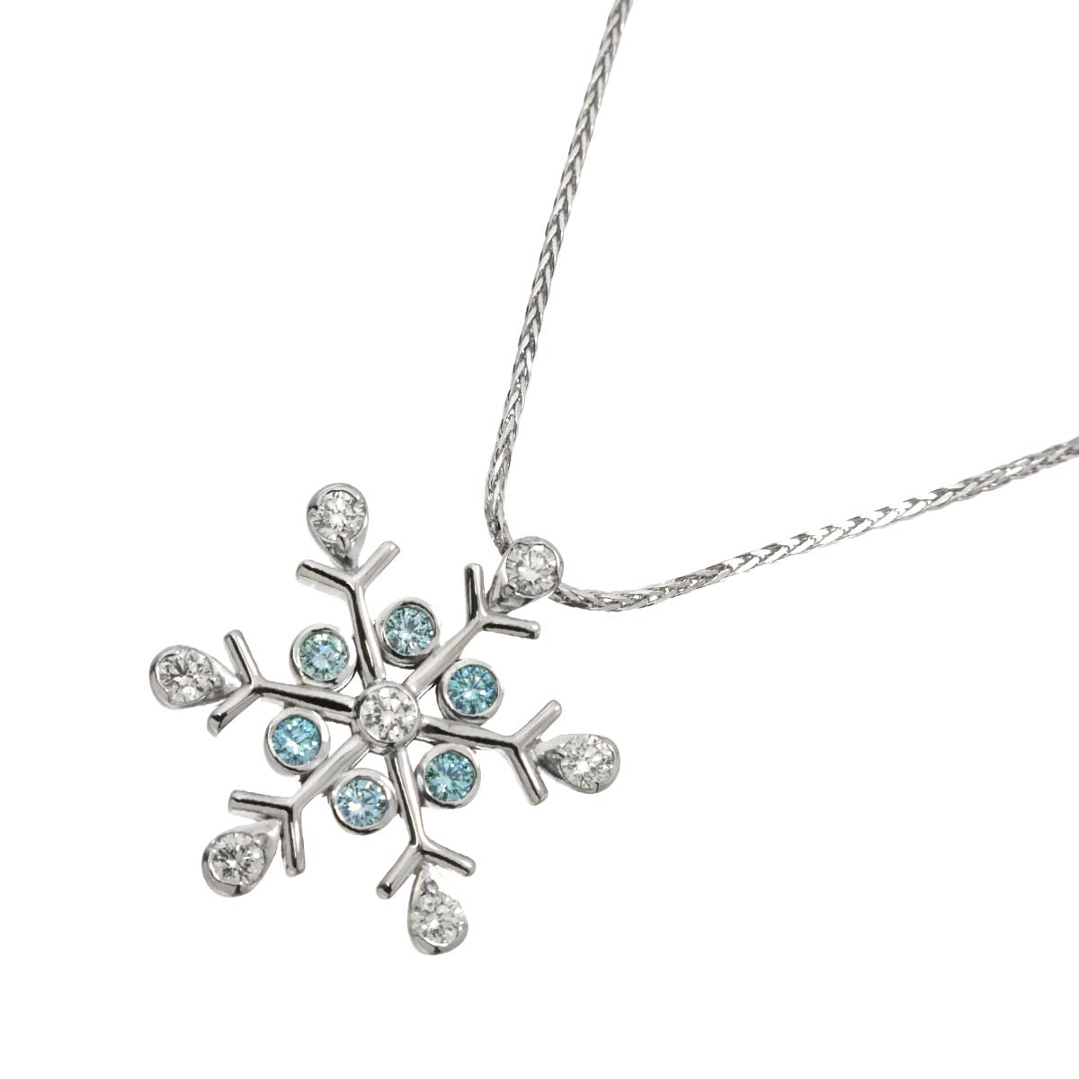 Diamond 1.00ct Necklace 18K WG White Gold 750