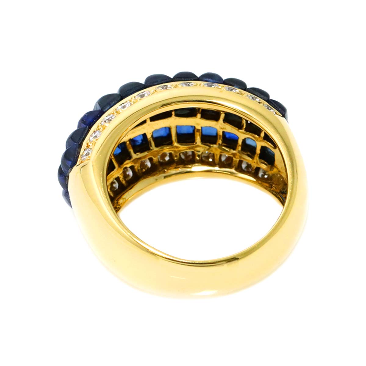 Sapphire 4.95ct Diamond 0.45ct Ring 18K YG Yellow Gold size6-6.25(US)