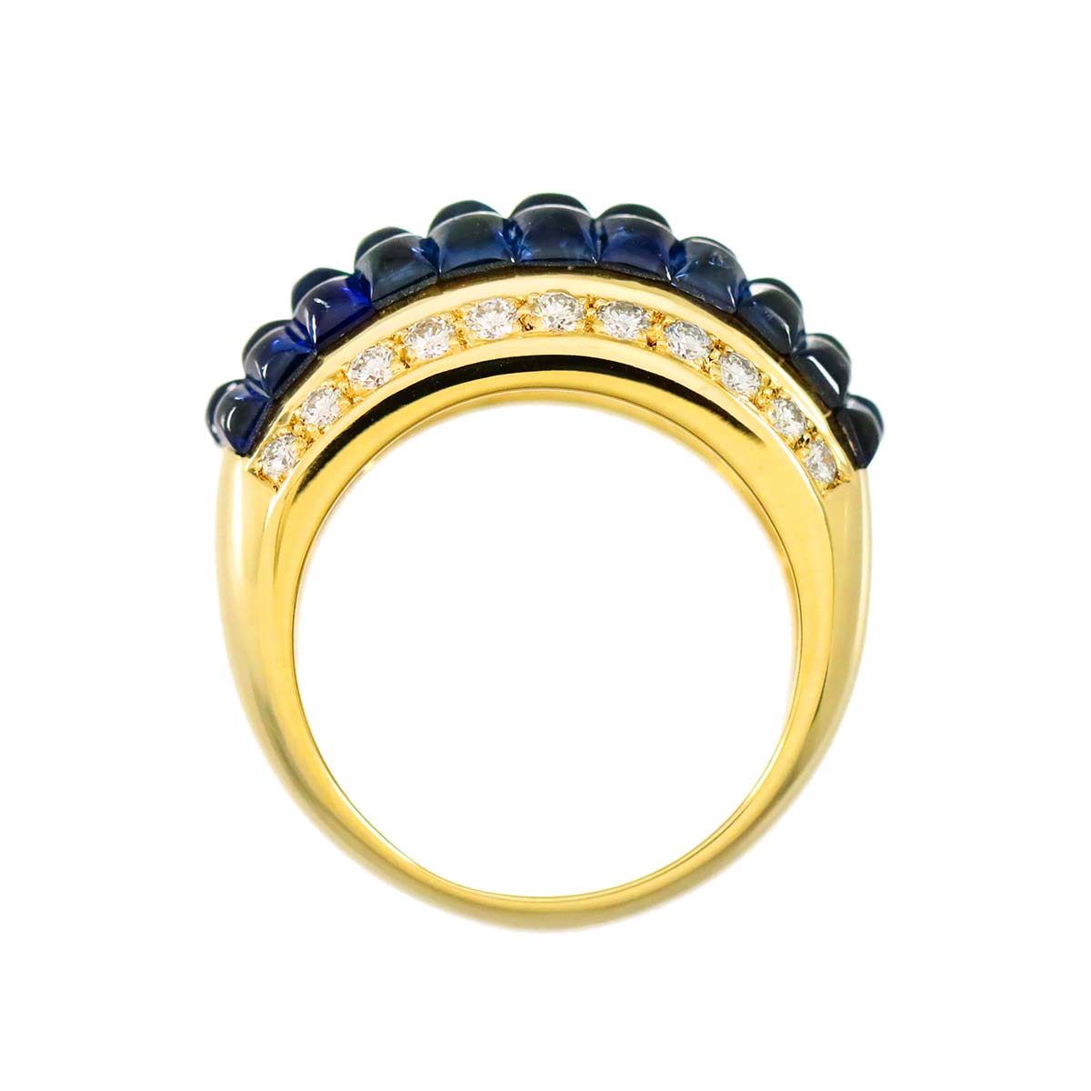 Sapphire 4.95ct Diamond 0.45ct Ring 18K YG Yellow Gold size6-6.25(US)