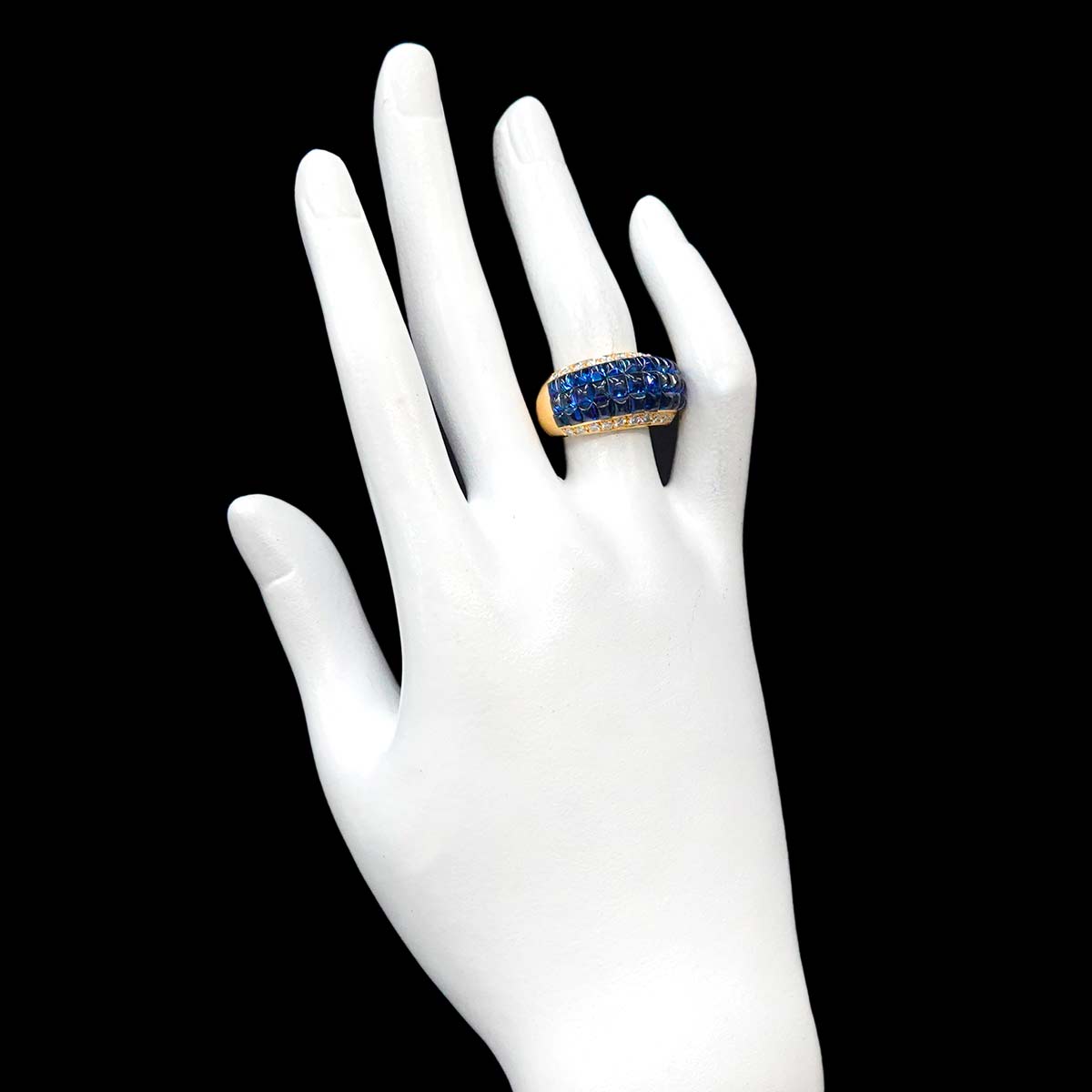 Sapphire 4.95ct Diamond 0.45ct Ring 18K YG Yellow Gold size6-6.25(US)