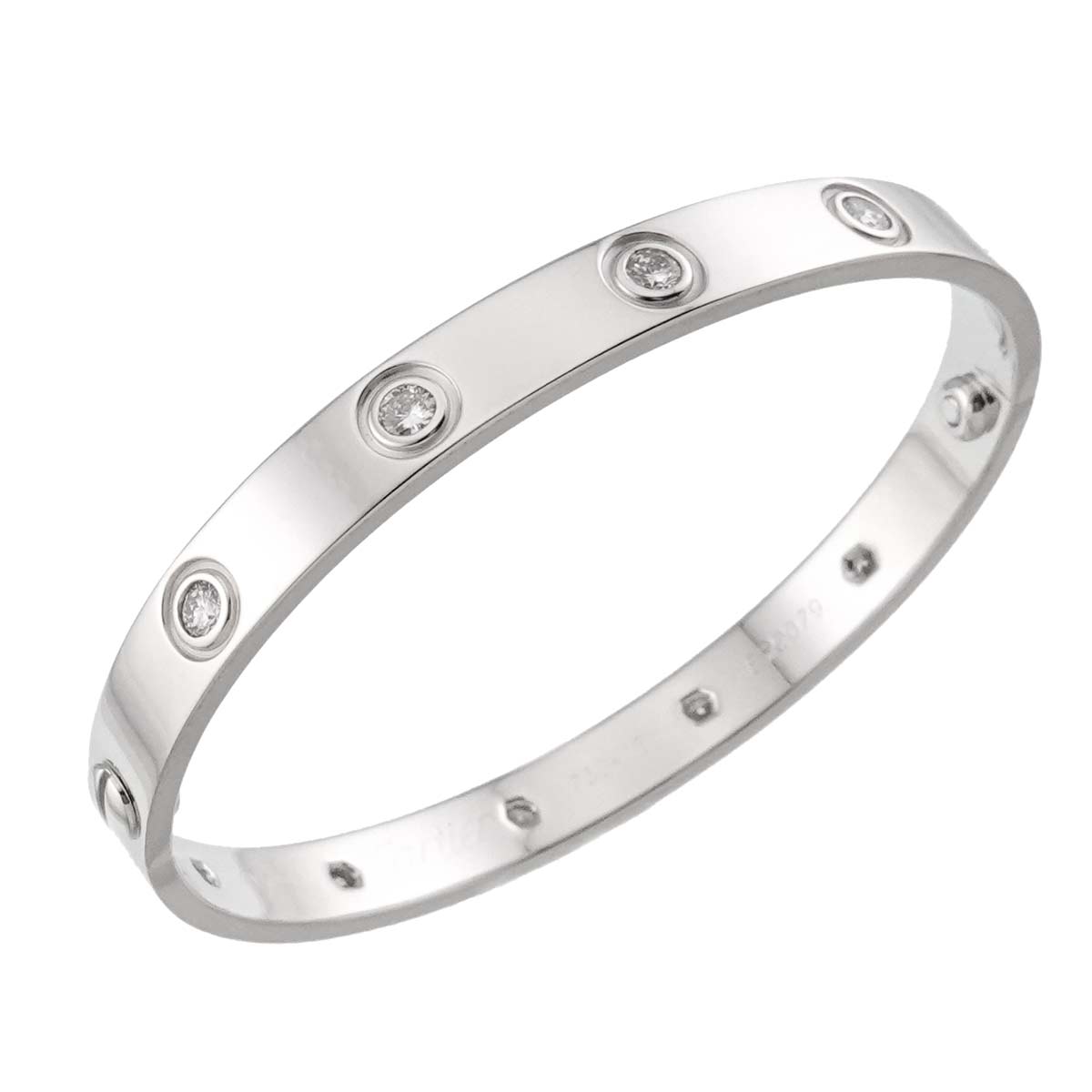 Love Bracelet Diamond 10P Bangle 18K WG 750 Size16