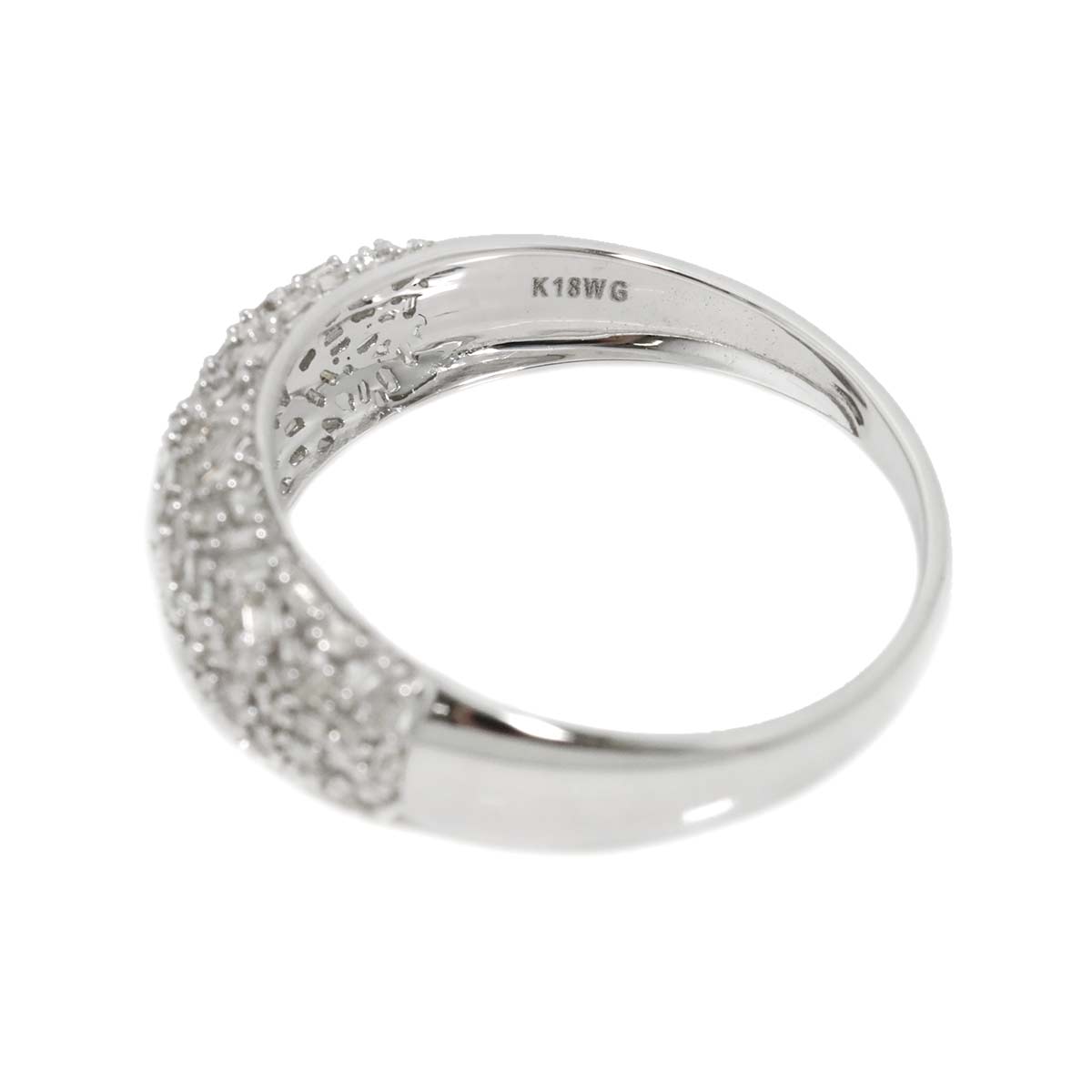 Diamond 0.50ct Ring 18K K18 WG White Gold size9.5(US)