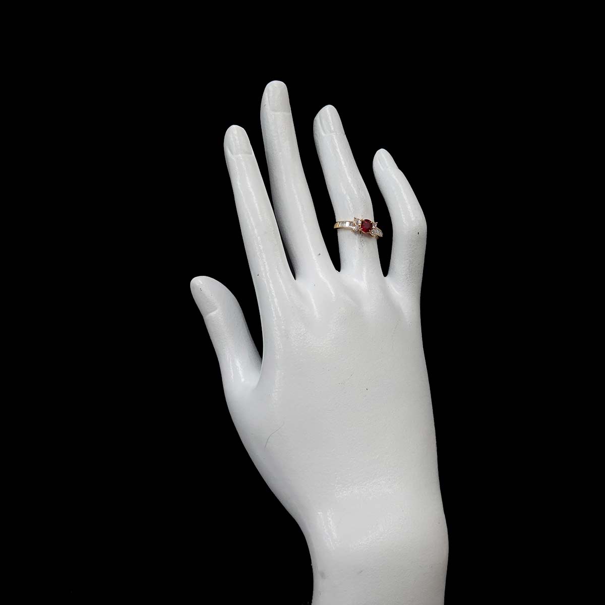 Ruby 0.47ct Diamond 0.43ct Ring 18K YG size4.75-5(US)