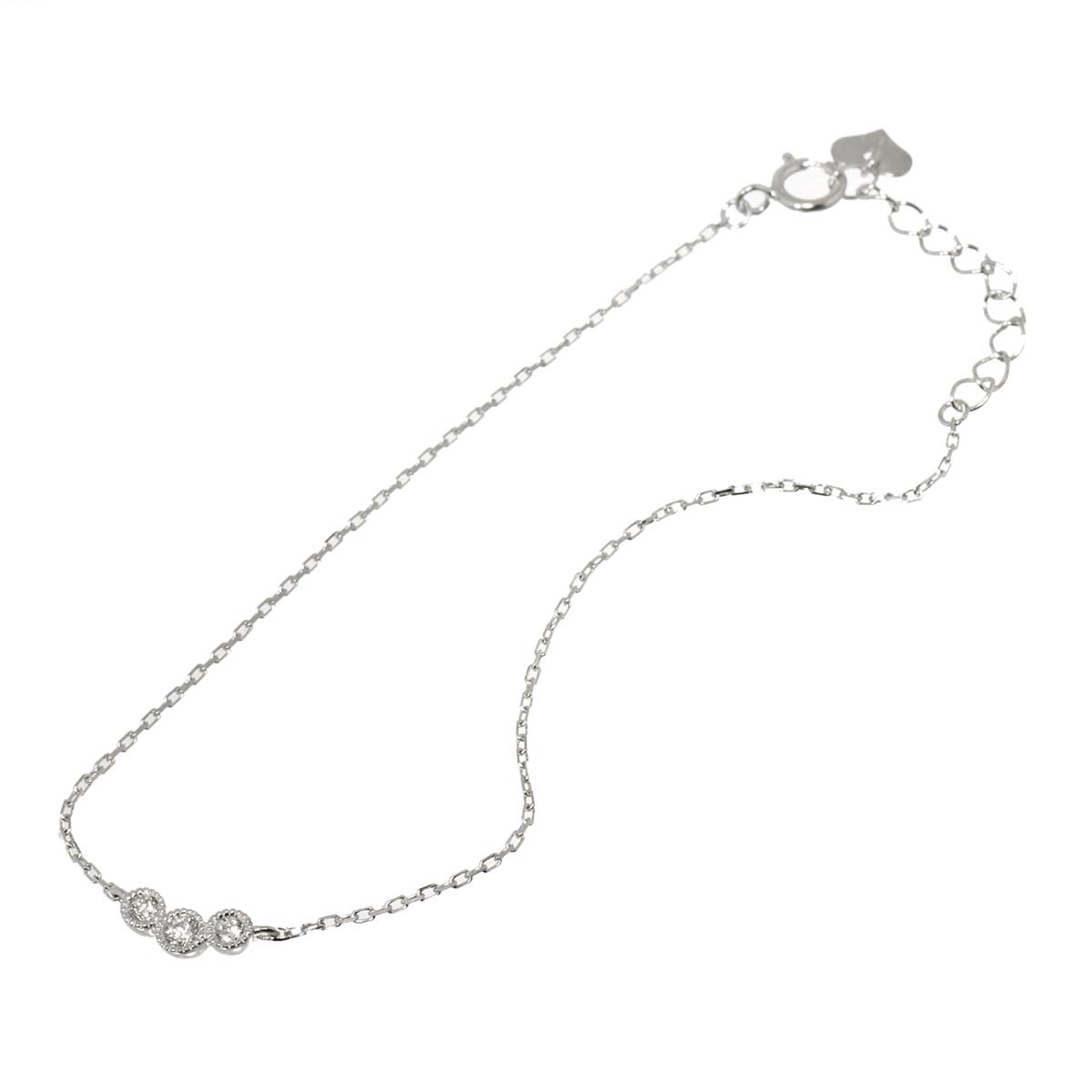 Diamond 0.07ct Bracelet 18K K18 WG White Gold 750