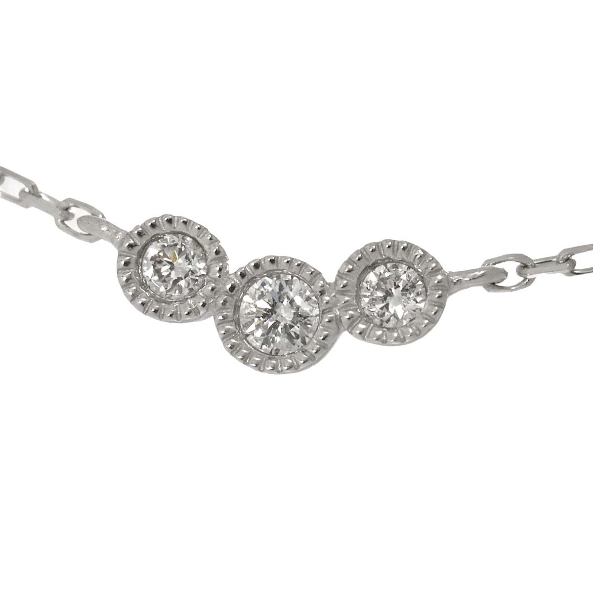 Diamond 0.07ct Bracelet 18K K18 WG White Gold 750