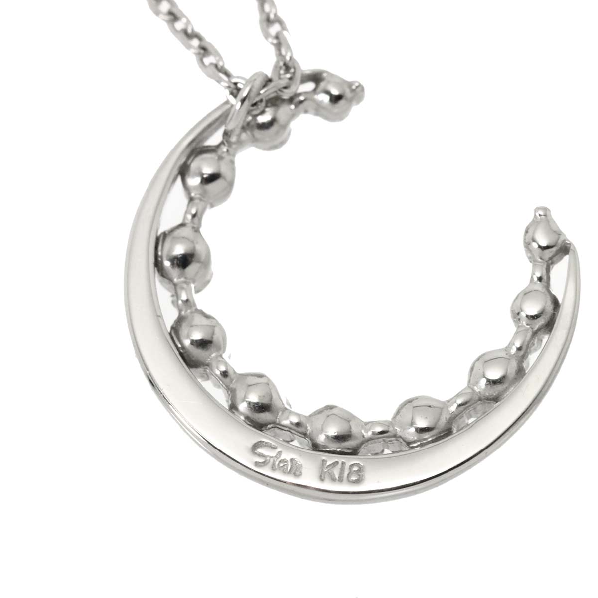 Diamond Moon Necklace 18K WG 750