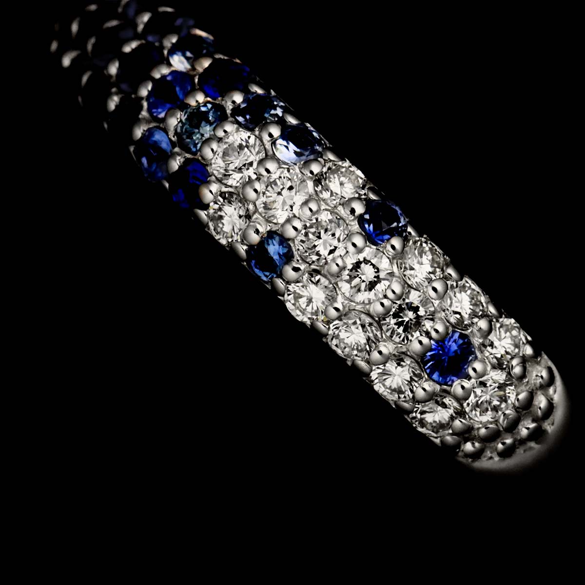 Sapphire 0.28ct Diamond 0.16ct Ring 18K WG Size6.25-6.5US