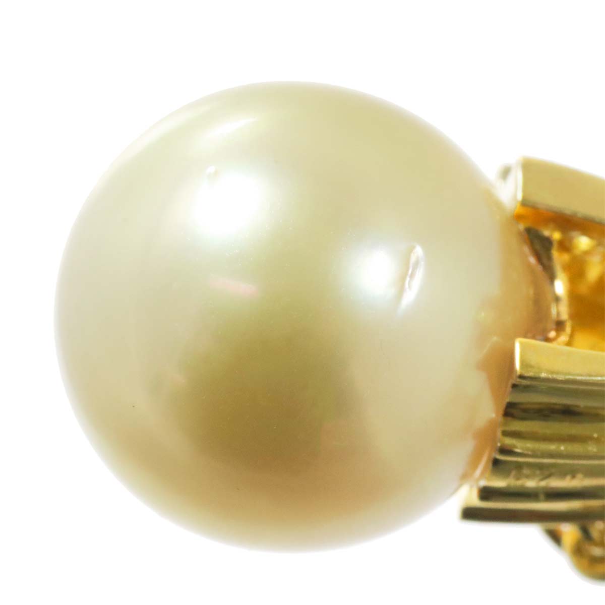 South Sea pearl 12.5mm Diamond Necklace 18K K18 YG Yellow Gold 750