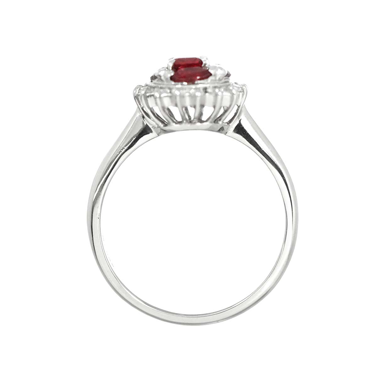 Ruby 1.00ct Diamond 0.16ct Ring Pt Platinum size6-6.25(US)