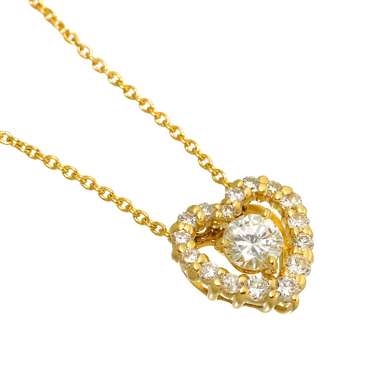 Diamond 0.21ct/0.20ct Necklace 18K YG Yellow Gold 750