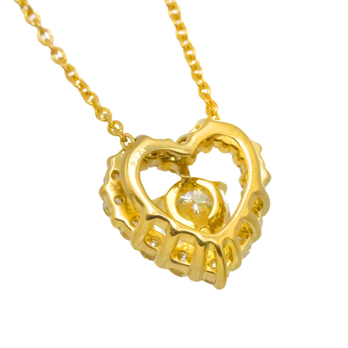 Diamond 0.21ct/0.20ct Necklace 18K YG Yellow Gold 750