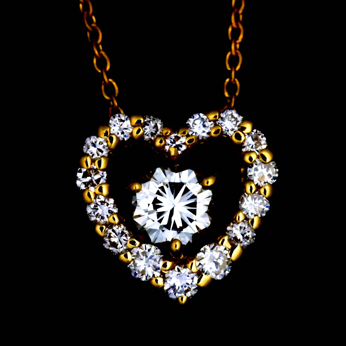Diamond 0.21ct/0.20ct Necklace 18K YG Yellow Gold 750