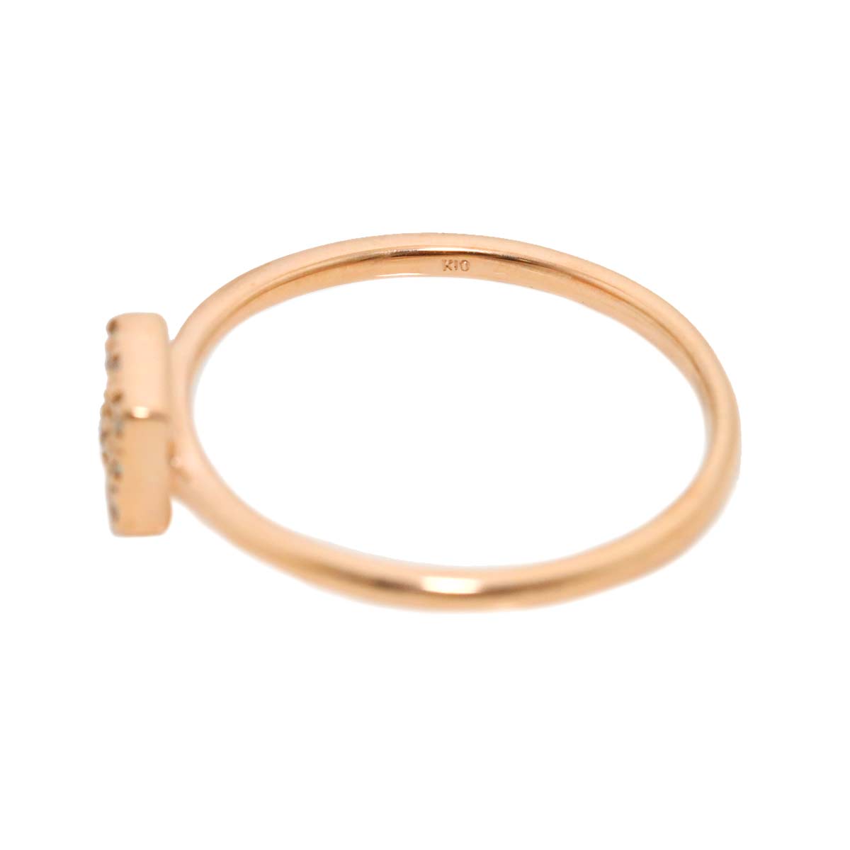 Diamond 0.10ct Ring 10K PG Pink Gold 416 Size5.5-5.75(US)