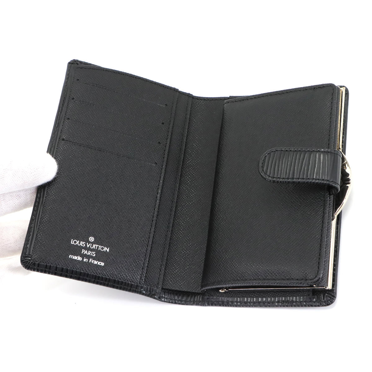 Epi Viennois Wallet Leather Noir M63242 Purse