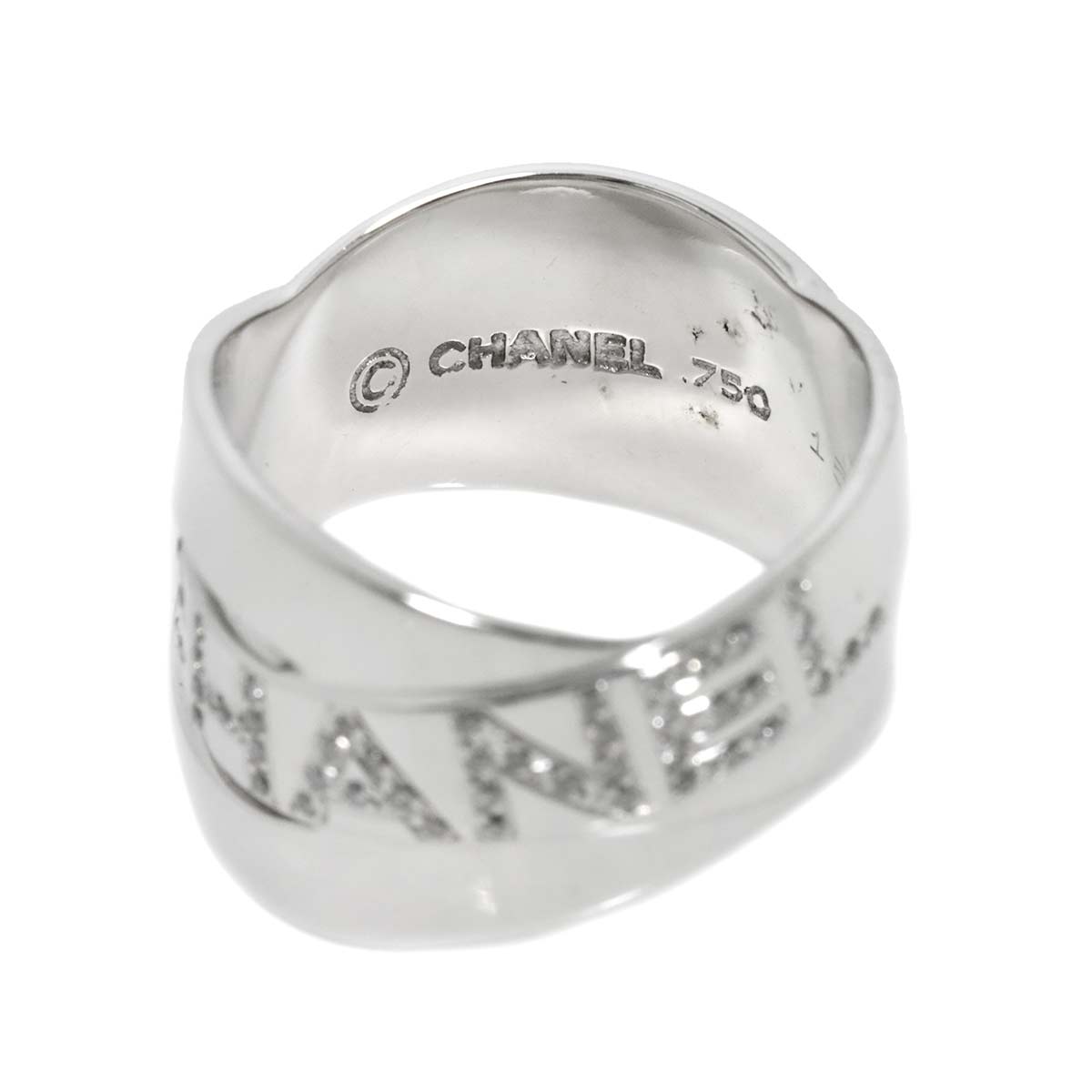 Diamond Ring 18K White Gold 750 size6.25-6.5(US)