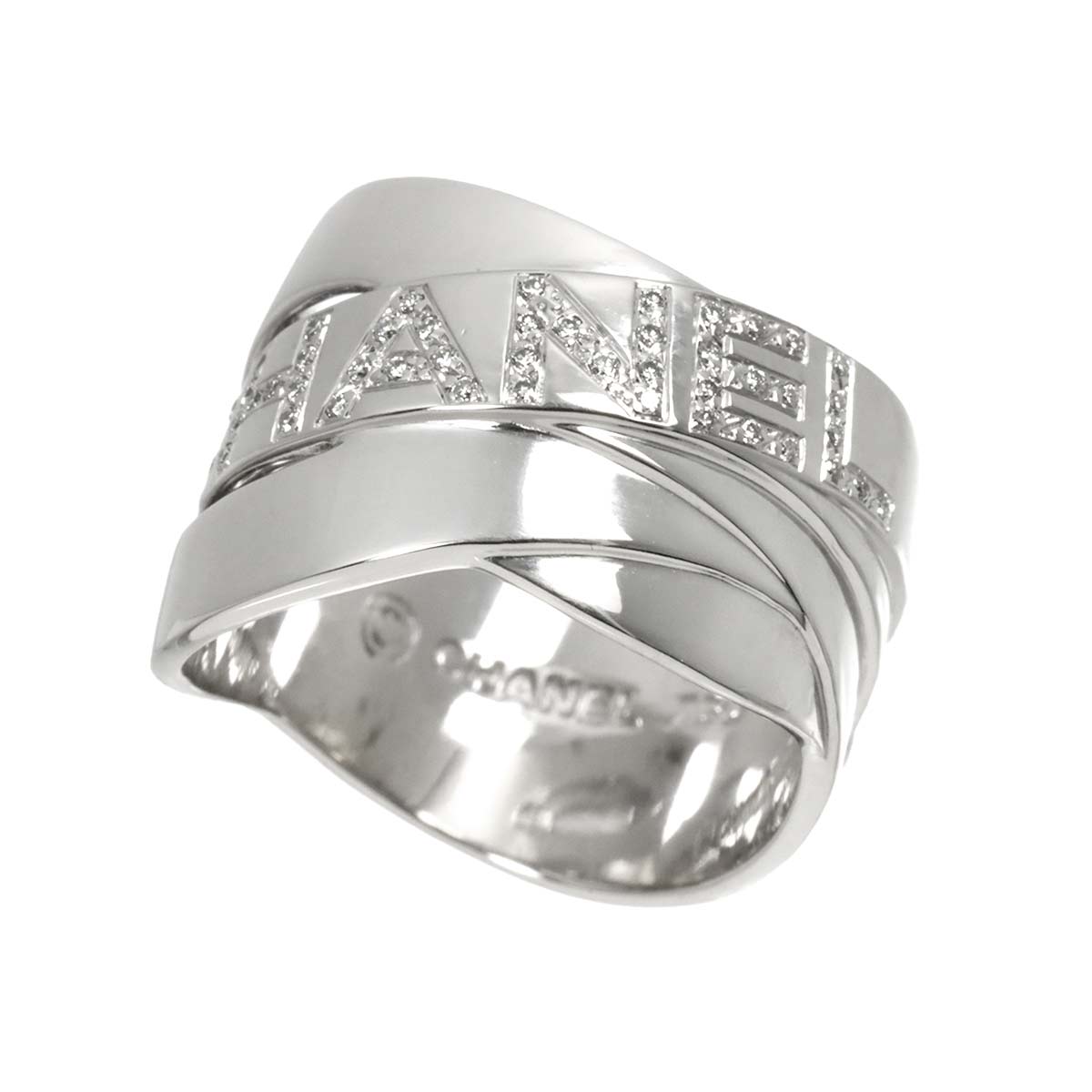 Diamond Ring 18K White Gold 750 size6.25-6.5(US)