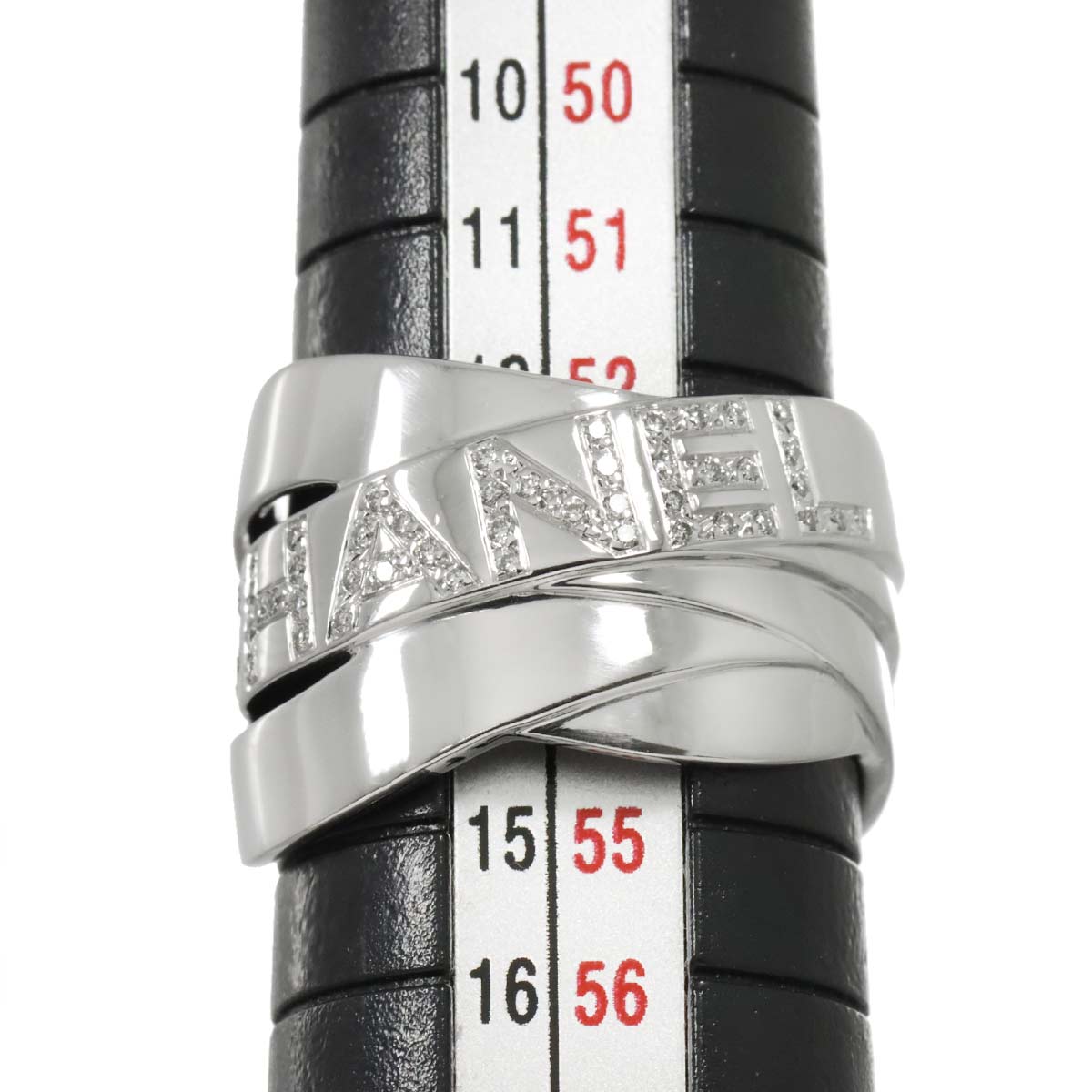 Diamond Ring 18K White Gold 750 size6.25-6.5(US)