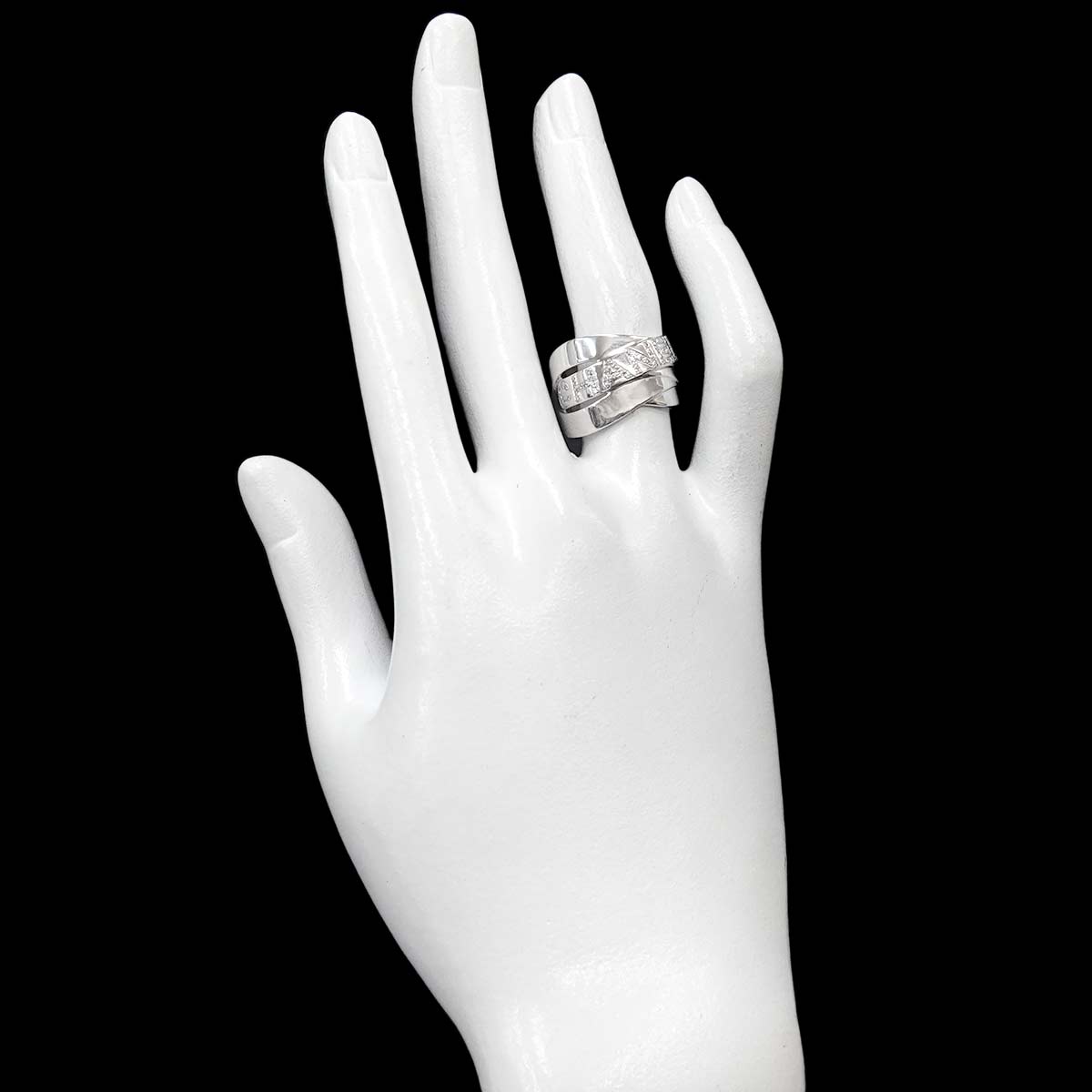 Diamond Ring 18K White Gold 750 size6.25-6.5(US)