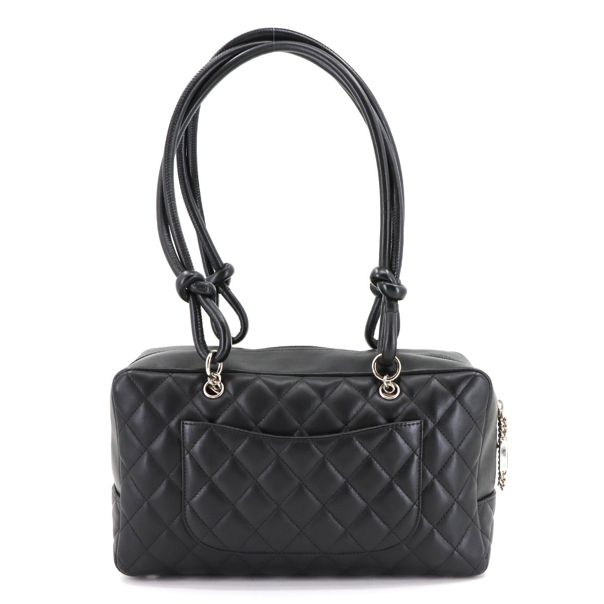 Cambon Bowling Shoulder Bag Leather Black A25171 Purse