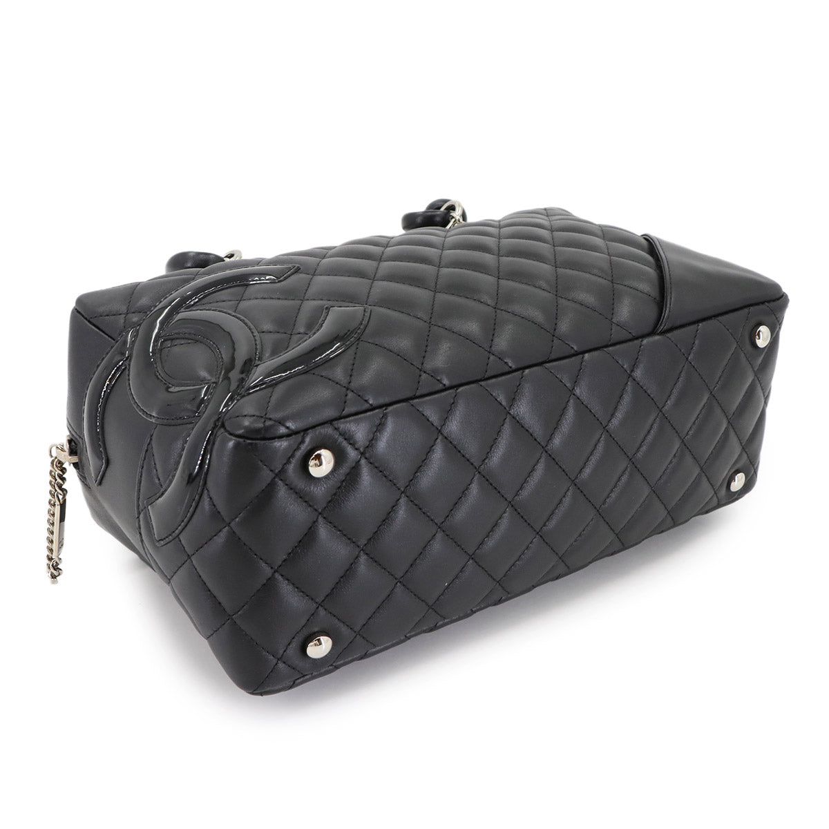 Cambon Bowling Shoulder Bag Leather Black A25171 Purse