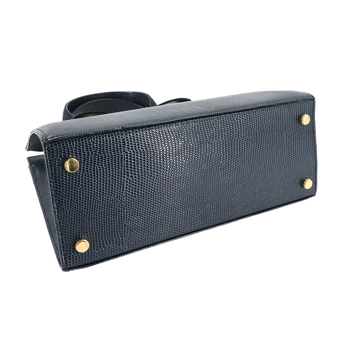 Vara 2way Hand Shoulder Bag Leather Navy Purse