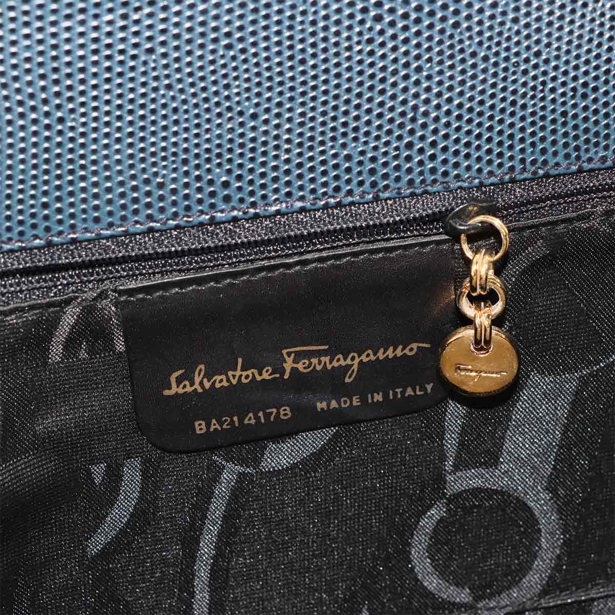 Vara 2way Hand Shoulder Bag Leather Navy Purse