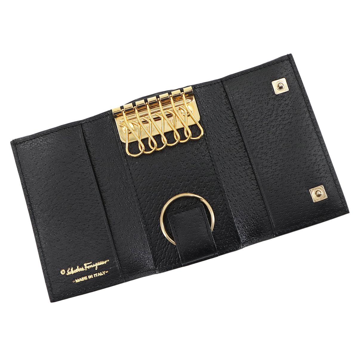 6 Key Case Leather Black