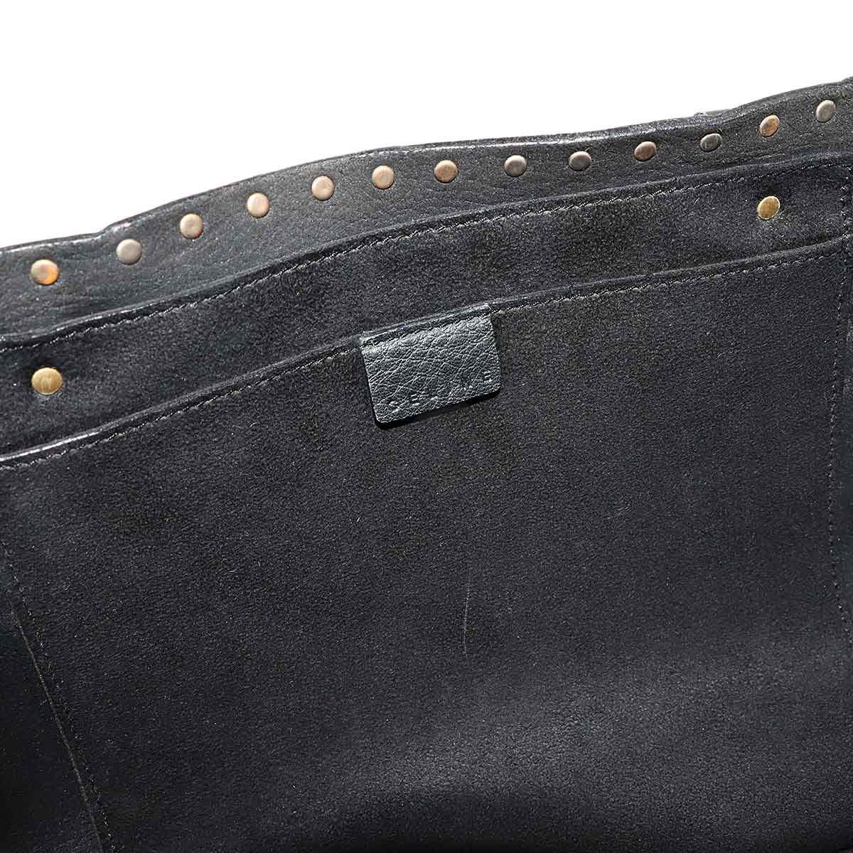 Boogie Hand Bag Leather Black Studs Purse