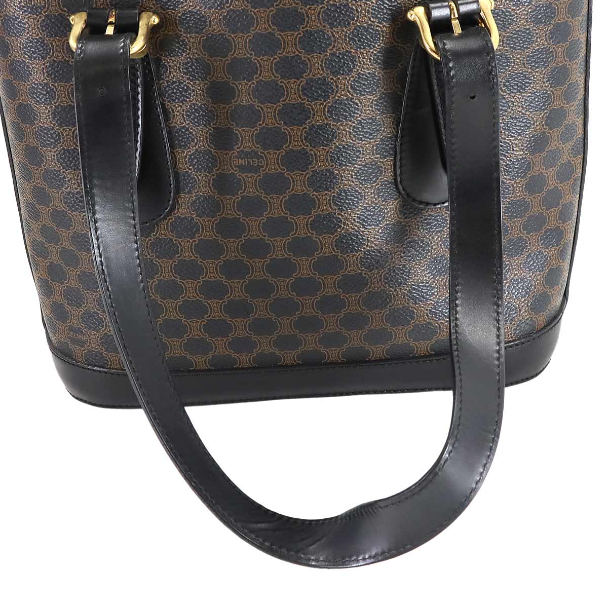 Macadam Tote Bag PVC Leather Black Brown Vintage Purse