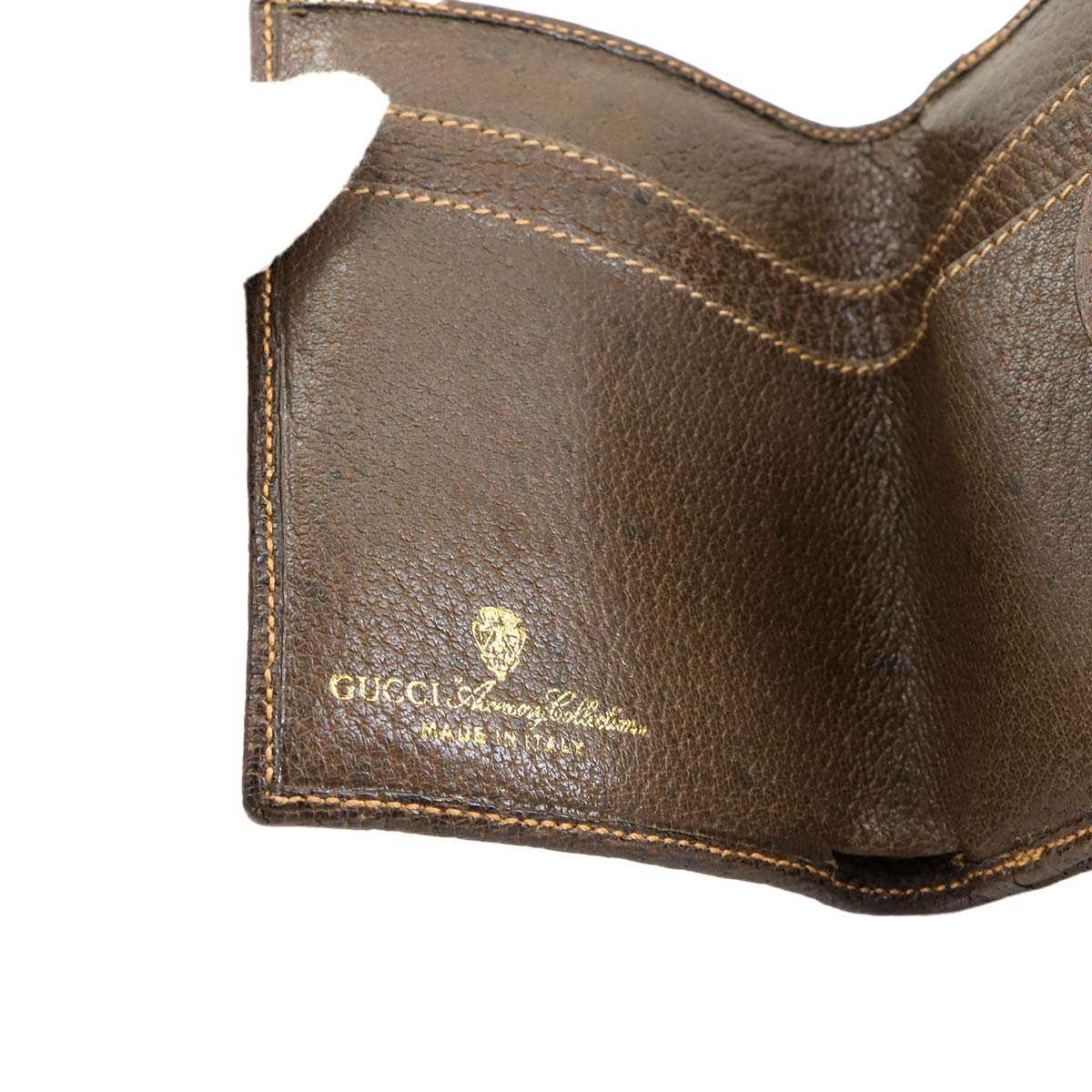 Web Stripe Compact Bi-Fold Wallet GG Supreme Canvas Vintage