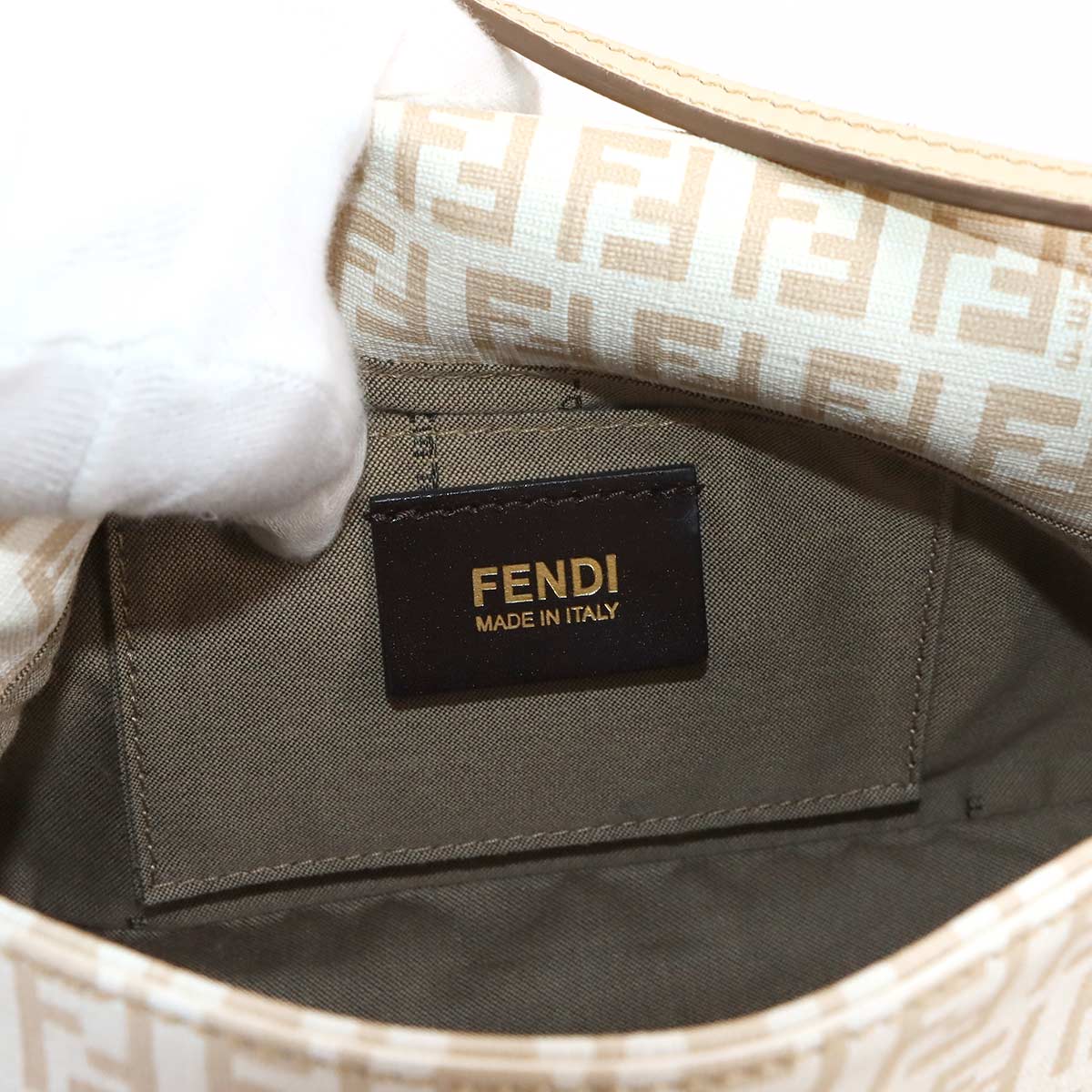 Zucchino Mini Mamma Baguette Shoulder Bag PVC Crema 8BR180