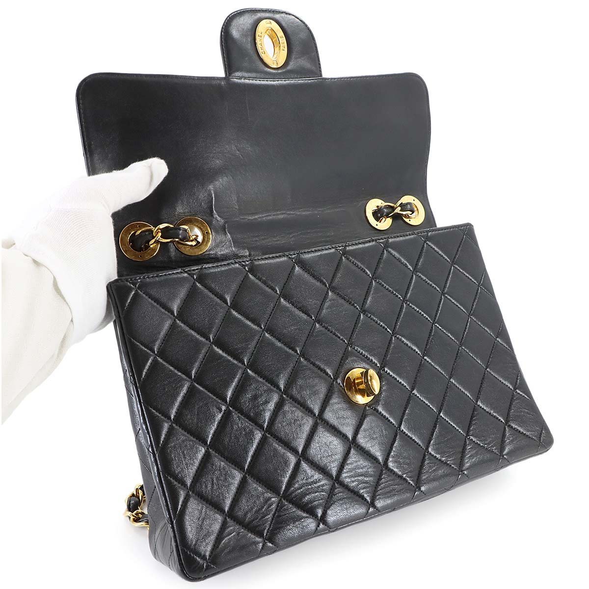 Matelasse 30 Chain Shoulder Bag Leather Black A04412 Vintage