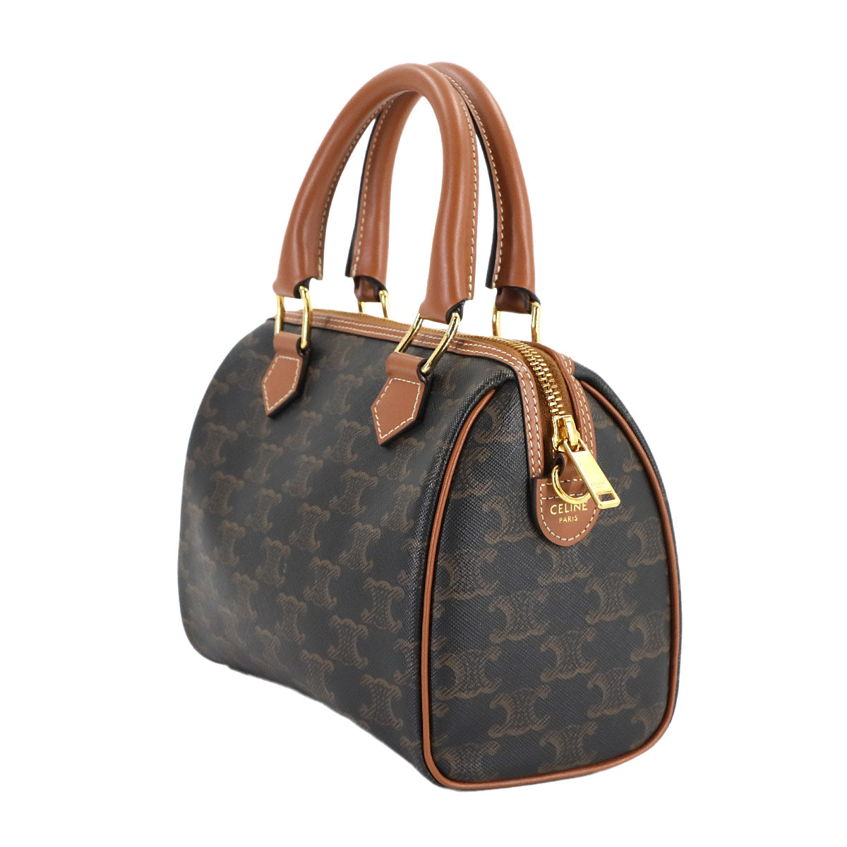 Triomphe Small Boston Bag Hand Shoulder PVC Leather 113772