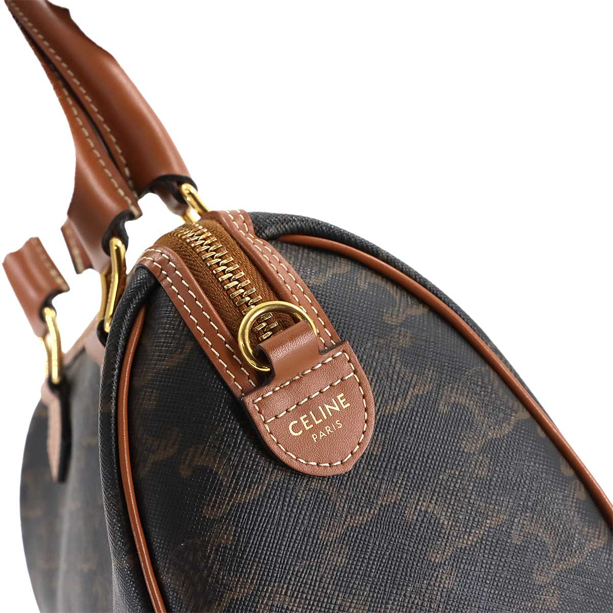 Triomphe Small Boston Bag Hand Shoulder PVC Leather 113772